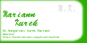 mariann kurek business card